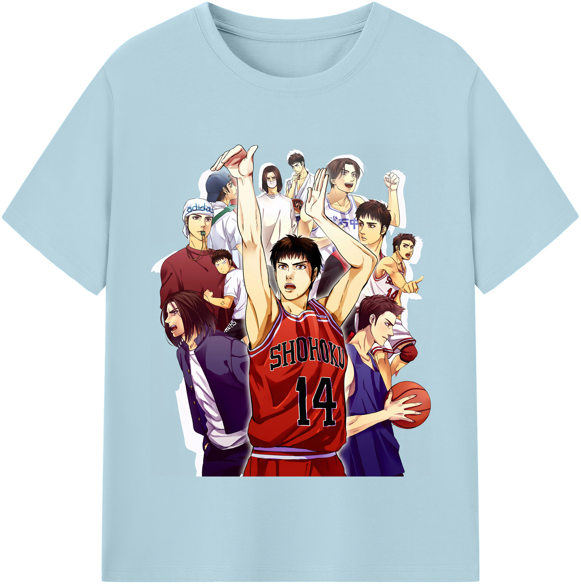 SLAM DUNK／スラムダンク 綿100％半袖Tシャツ（フロントプリント）